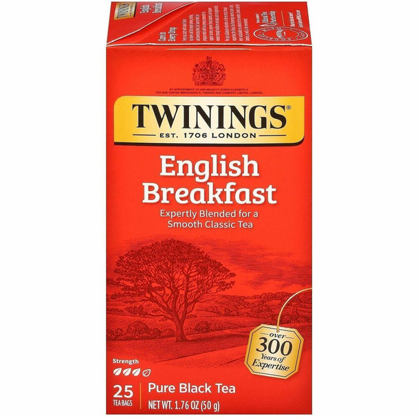 Twinings of London English Breakfast Black Tea Bag - 25 Cup - 25 / Box