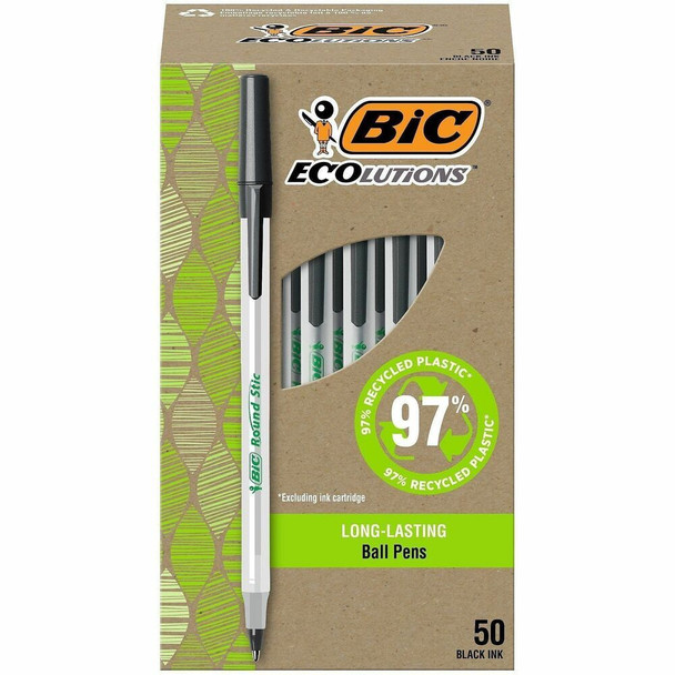 BIC Ecolutions Round Stic Ballpoint Pen GSME509BK