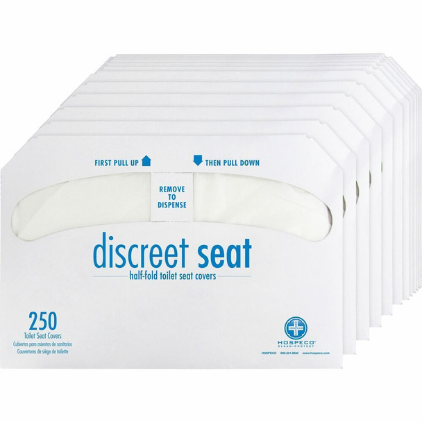 Impact Toilet Seat Covers - Half-fold - White - Paper - 250/Pack - 20 / Carton