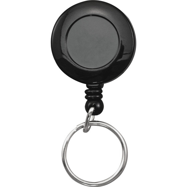 Advantus Clip-on Ring Retractable ID Reel - Black - Sturdy - 12 / Box