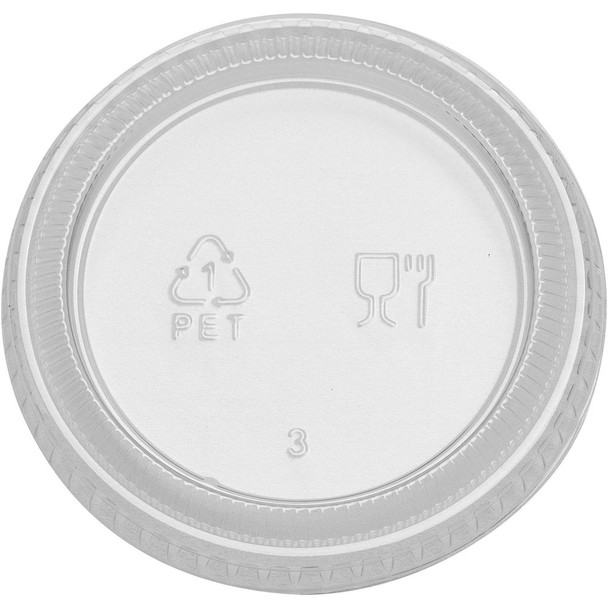 Dixie Portion Cup Lids by GP Pro - PETE Plastic - Clear - 100/Pack - 24 / Carton