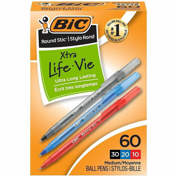 BIC Round Stic Ballpoint Pen GSM609AST