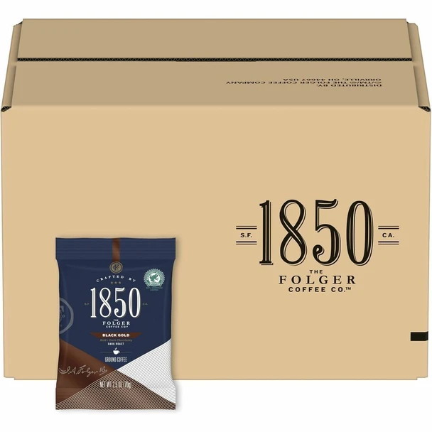 1850 Black Gold Coffee - Dark - 2.5 oz - Black Gold - 24 / Carton