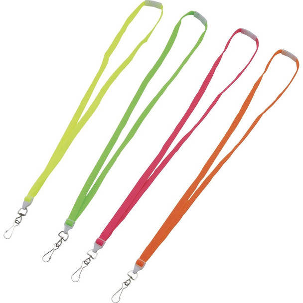 Advantus Neon Breakaway Lanyard - 0.5" Width x 36" Length - Neon Pink - 1 Pack