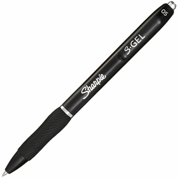 Sharpie S-Gel Pens - Retractable - Black Ink - Gel-based - 12 / Dozen