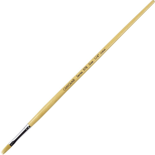 Crayola No. 978 Nylon Easel Brush - Wood Handle - Aluminum Ferrule - 12 / Dozen