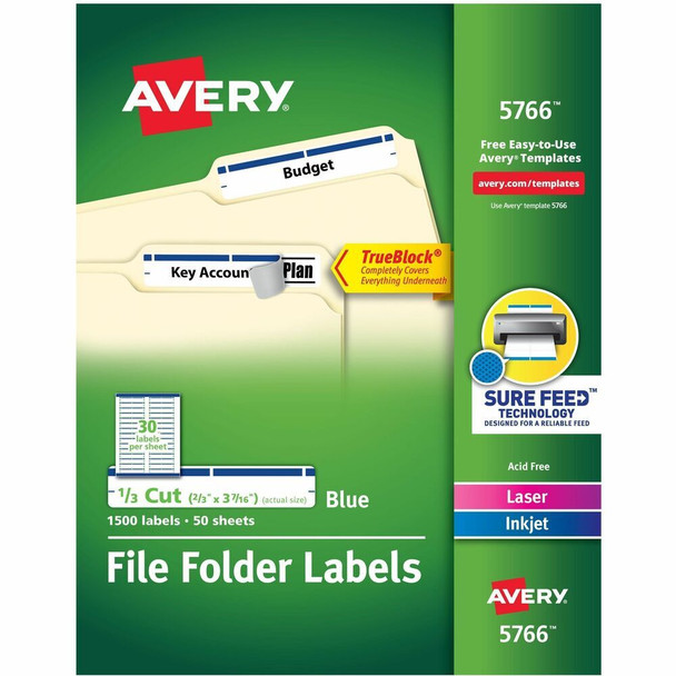 Avery&reg; TrueBlock File Folder Label 5766