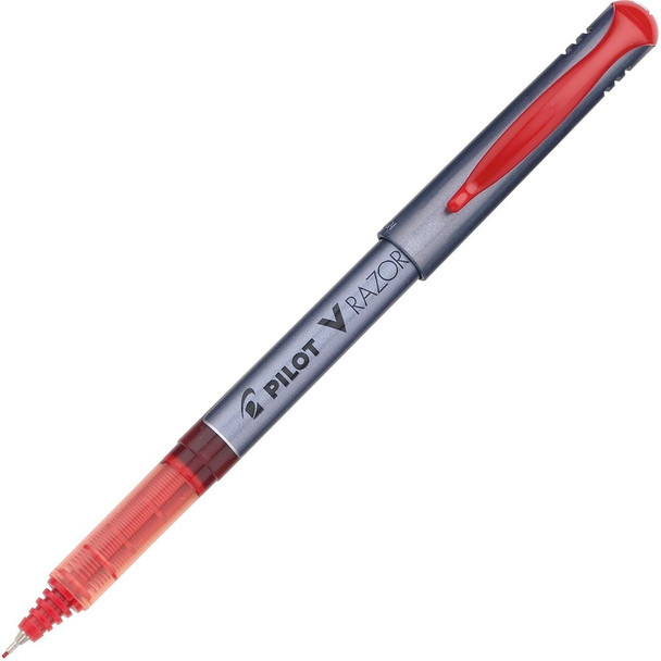 Pilot Marker Pens - Red Ink - Clear Plastic, Gray Barrel - Writing - 1 Dozen