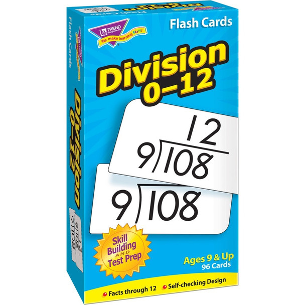Trend Division 0-12 Flash Cards - Learning - Educational - 1 Box