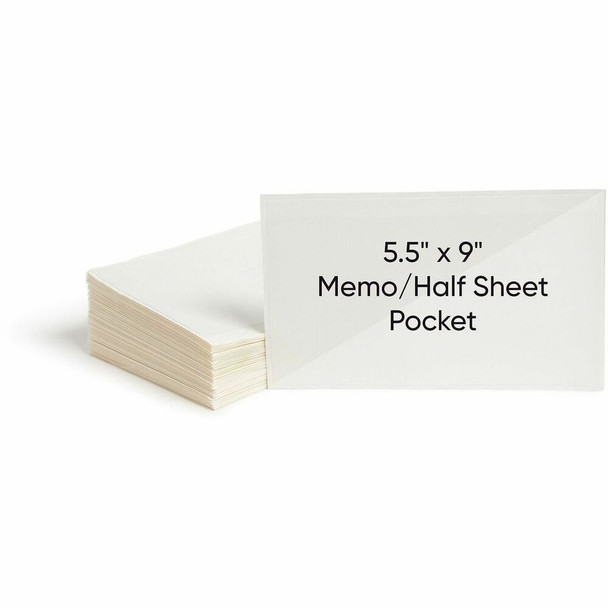 Smead Self-Adhesive Pockets - For 9" x 5 9/16" Sheet - Clear - Poly - 100 / Box