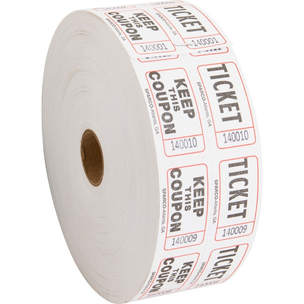Sparco Roll Tickets - White - 2000 / Roll
