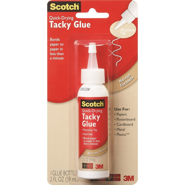 Scotch Quick-drying Tacky Glue - 2 oz - Clear - 1 Pack