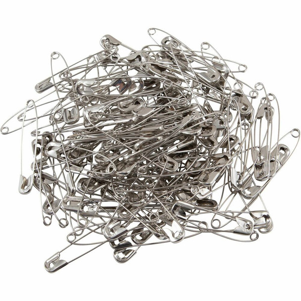 Charles Leonard Safety Pins - 2" Length - Silver - Steel - 144 / Pack