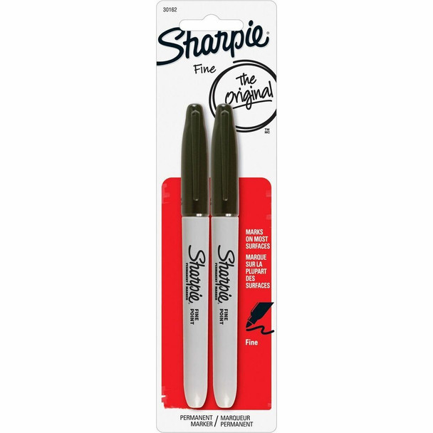 Sharpie Fine Point Marker - Black Ink - Alcohol Based - 2 / Pack