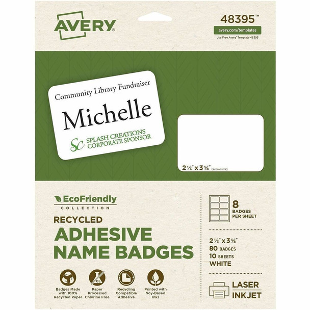 Avery&reg; EcoFriendly Name Badge Label 48395