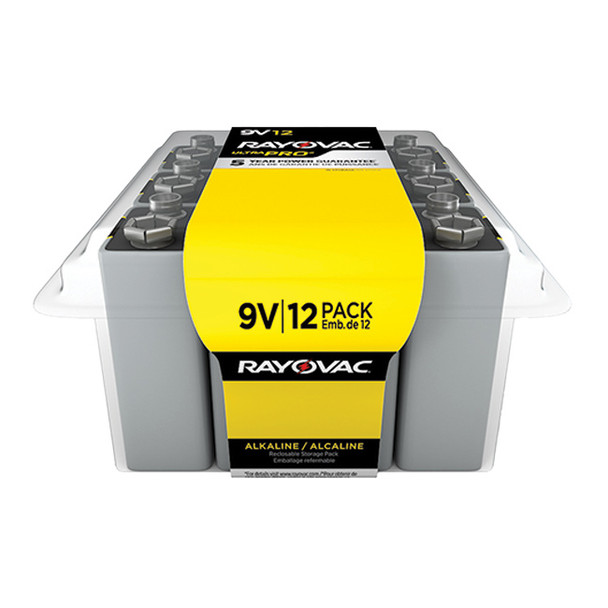 Rayovac® Ultra Pro™ 9V Alkaline Batteries, Contractor Pack, 12/Pkg