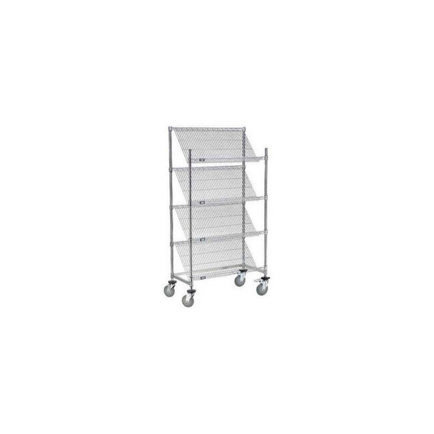 Nexel Slant Wire Shelving Suture Cart 4 Shelves 36""W x 24""L x 69""H