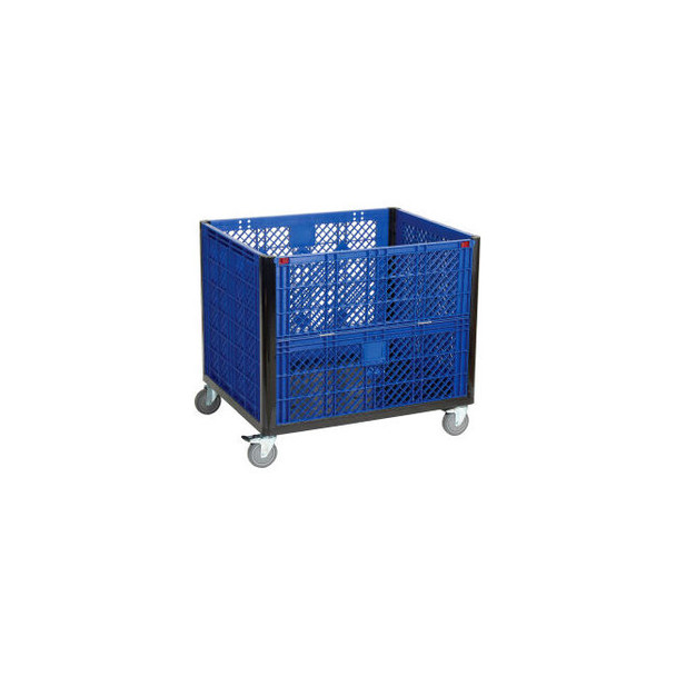 Global Industrial Easy Assembly Vented Wall Container - Drop Gate/Casters 39-1/4