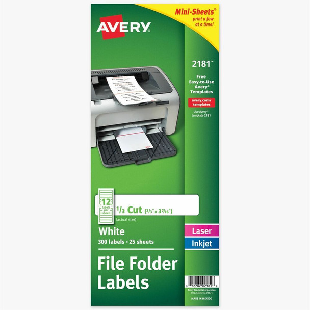 Avery Mini-Sheets File Folder Label 2181