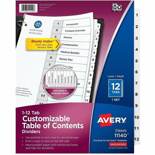 Avery Ready Index Index Divider 11140