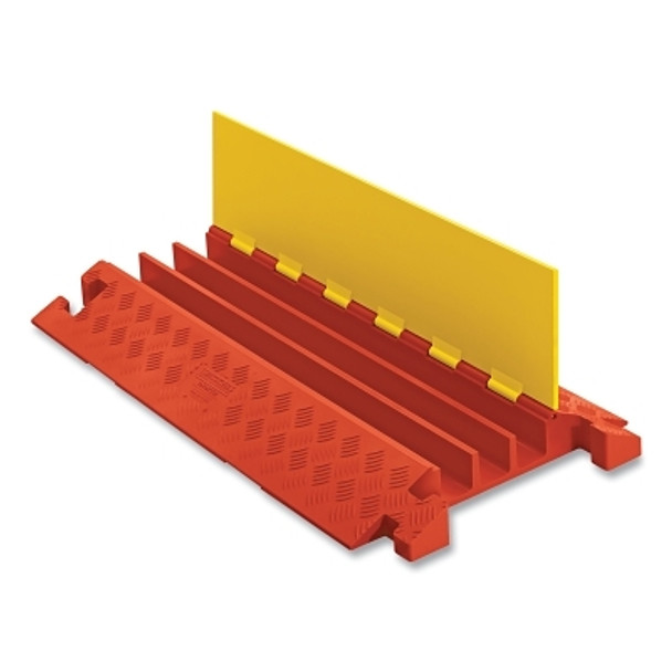 Linebacker® Cable Protector, 3.05 in H x 20 in W x 36 in L, 3 Channel, Heavy Duty, Yellow/Orange