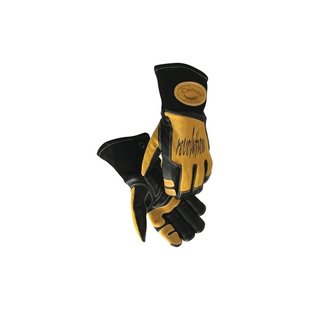 Revolution® Welding Gloves, Cow Grain Leather, X-Large, Black/Gold