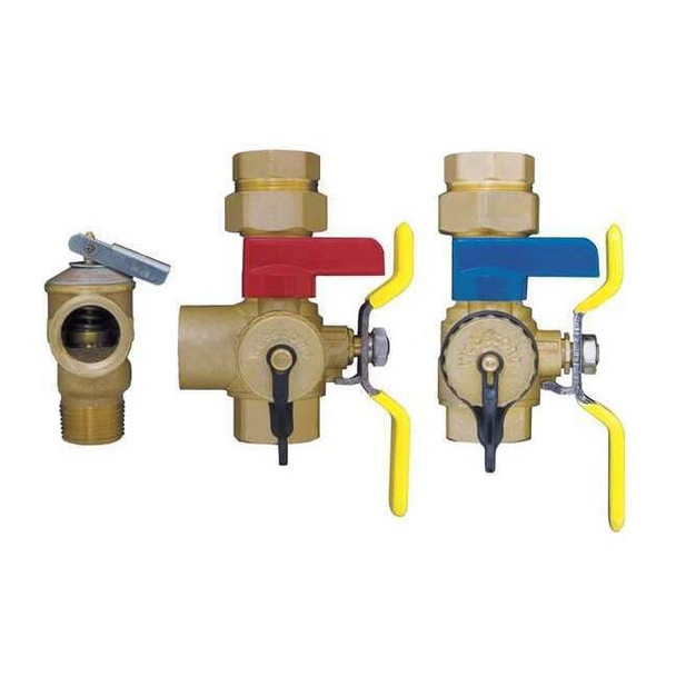 Webstone Tankless Water Heater Valve,3/4 In,Brass 44443WPR