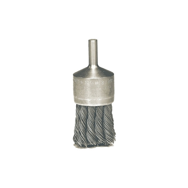 Knot Wire End Brush, Stainless Steel Bristles, 3/4 in Brush dia x 0.020 in Wire, 25000 RPM, 1 EA/EA