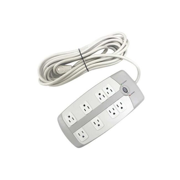 Manufacturer Varies Outlet Strip, Surge, 8 5-15R, 5-15P, 25 ft., White 52NY53