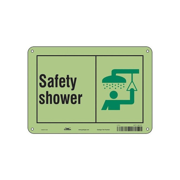 Safety Shower, 10 in W x 7 in H, Vertical Rectangle, Polyethylene, 471A01