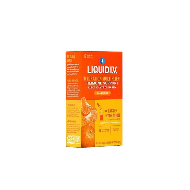 Liquid I.V. Hydrationmultiplier,0.6 oz,Tangerine,PK6 LVM-6014