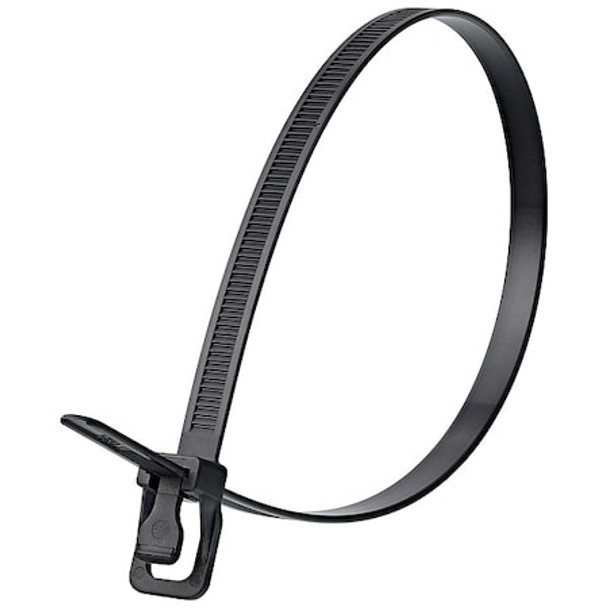 Retyz Releasable Tie,UV Black,Nylon,PK10 PRT-S32BK-DA