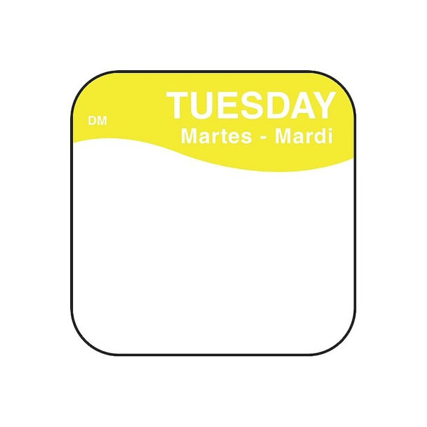 Daymark Food Safety Label,Yellow/White,3/4 in H IT110037-2-TUE