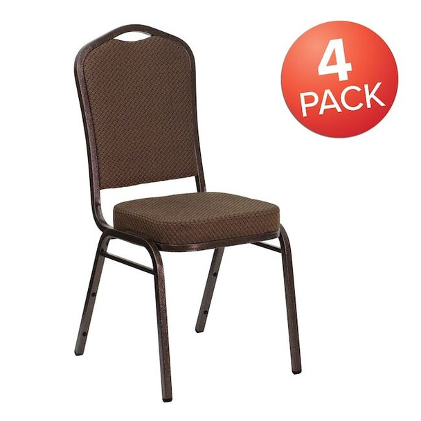 Flash Furniture Brown Fabric Banquet Chair,PK4 4-FD-C01-COPPER-008-T-02-GG