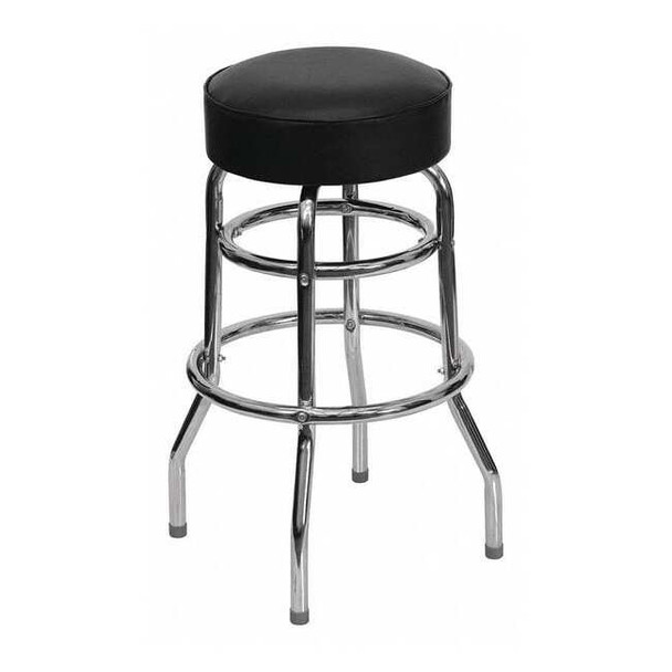 Flash Furniture 30.25"H Chrome Stool w/Black Seat XU-D-100-GG