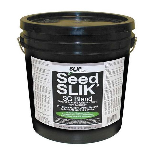 Seed Slik Dry Film Lubricant, 128 oz., Pail, Talc/Graphite, Gray SLIKBLEND-8#