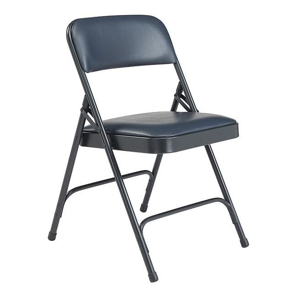 National Public Seating Folding Chair, Vinyl, Blue,PK4 1204