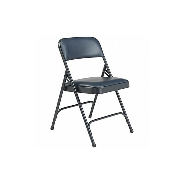 National Public Seating Folding Chair, Vinyl, Blue,PK4 1204