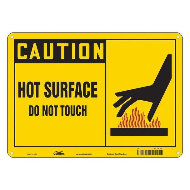 Danger Sign, 10 in H, 14 in W, Aluminum, Horizontal Rectangle, English, 474Y02