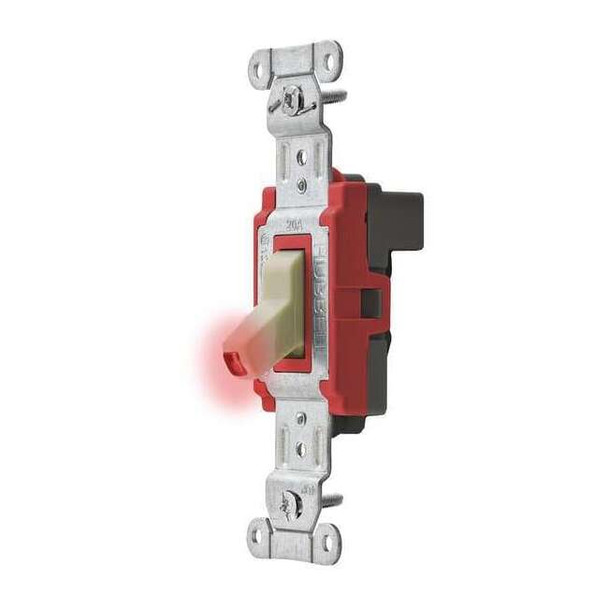 Pilot Lit Wall Swtch, 1-Pole, 120/277V, 20A