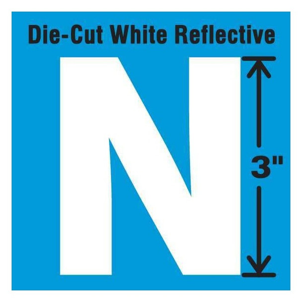 Stranco LetterLabel,Vinyl,3inH,1-3/4inW,PK5 DWR-3-N-5
