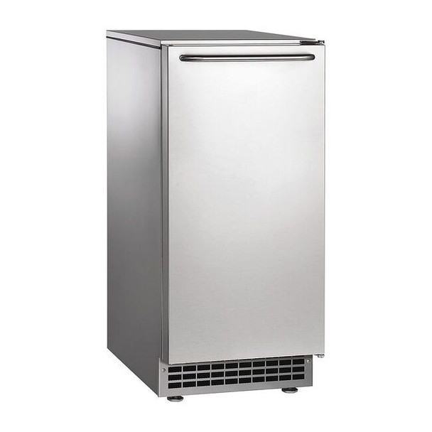 14 7/8 in W X 33 3/8 in H X 19 in D Ice Maker, Ice Production Per Day: 85 lb