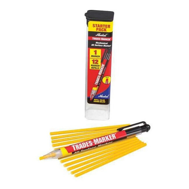 Markal SolidPaintMarker,5-1/2inL,Yellow,Wax 96131