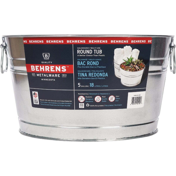 Behrens 5 Gal. Round Galvanized Steel Utility Tub 0GS