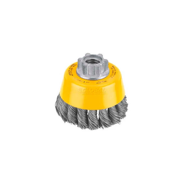 DeWalt DW4910 HP Wire Cup Brush 3"" x 5/8-11"" .020"" Carbon Knotted Wire  Carbo