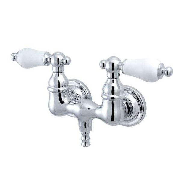 Wall-Mount Clawfoot Tub Faucet, Polished Chrome, Tub Wall Mount