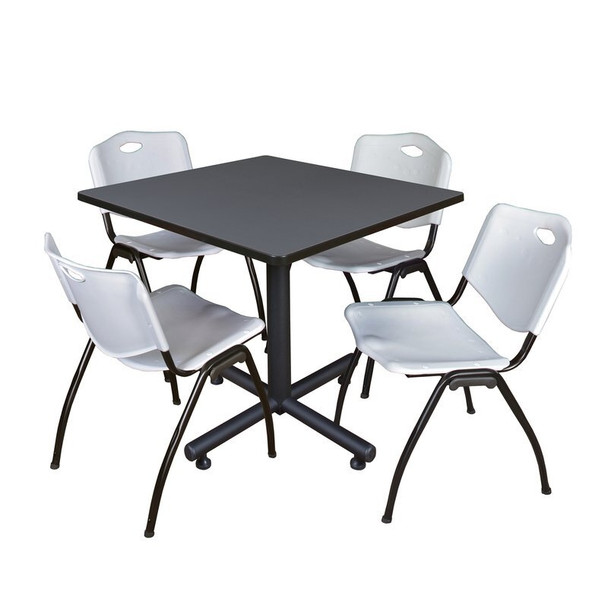Kobe Square Breakroom Table, 36" W, 29" H, Gray TKB3636GY47GY