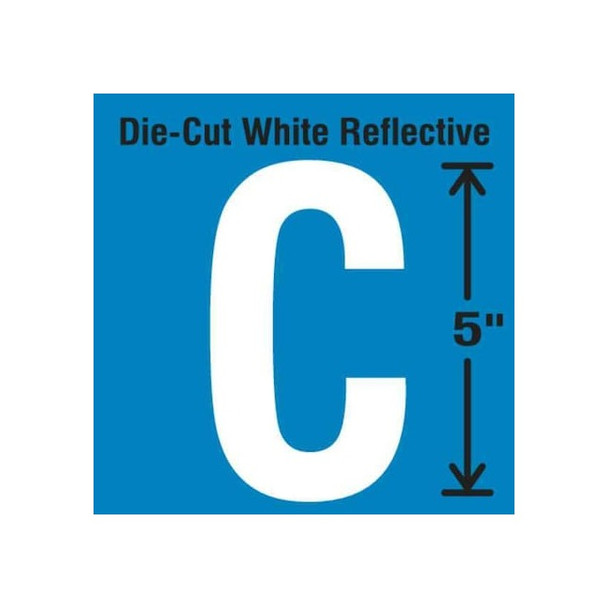 Stranco LetterLabel,Vinyl,5inH,2-3/4inW,PK5 DWR-5-C-5