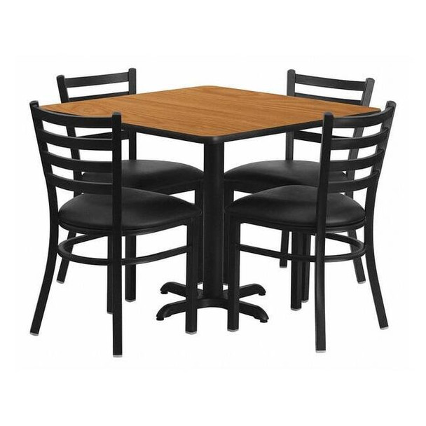 Square Natural Laminate Table, Laminate Top, Wood Grain