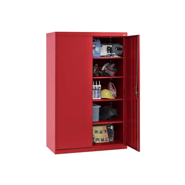 Heavy Duty Welded Steel Storage Cabinet, 46x24x72, Red